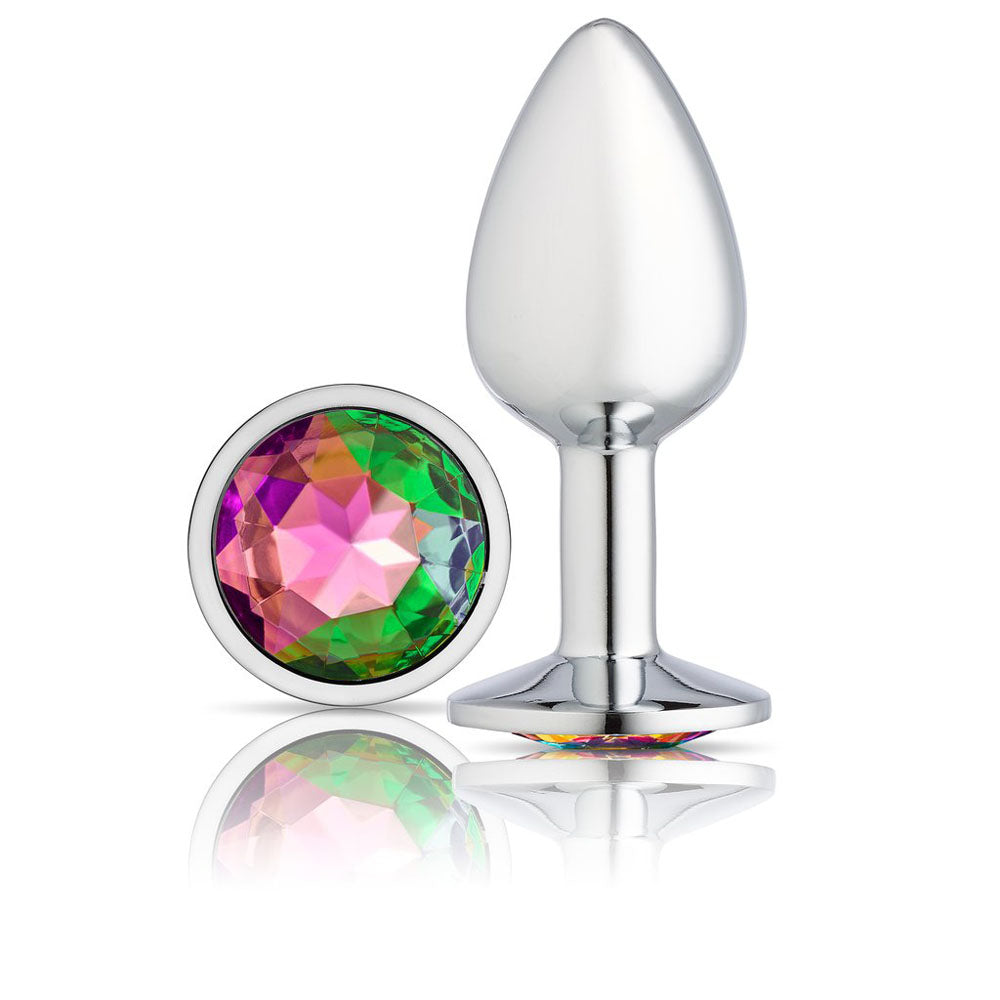 "Cloud 9 Novelties Gems Silver Chromed Anal Plug - Medium WTC301"