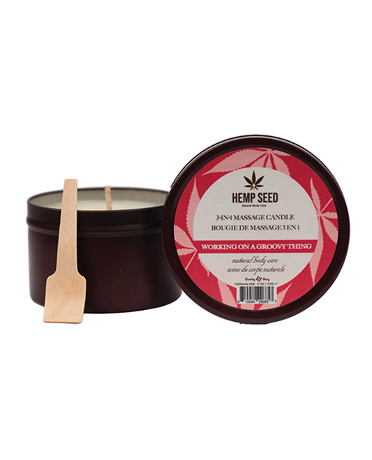 "Hemp Seed 3-in-1 Massage Candle - Working on a Groovy Thing 6 Oz EB-HSCS024B"