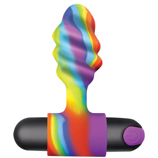 "Vibrating Rainbow Butt Plug BNG-AH708"