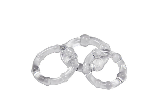 "Cockring Combo Beaded - Clear WTC63831"