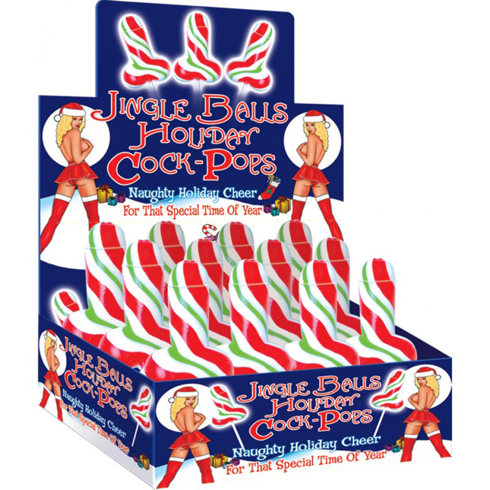 "Jingle Balls Holiday Cock Pop - 12 Piece Display HTP2209D"