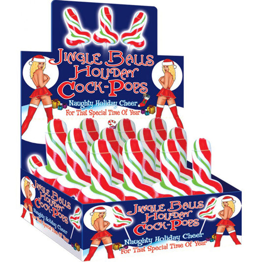 "Jingle Balls Holiday Cock Pop - 12 Piece Display HTP2209D"