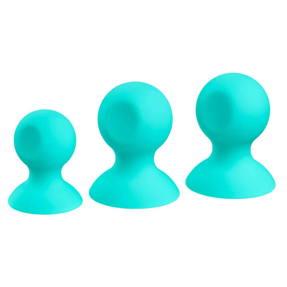 "Cloud 9 Health and Wellness Nipple and Clitoral Massager Suction Set - Teal WTC916"