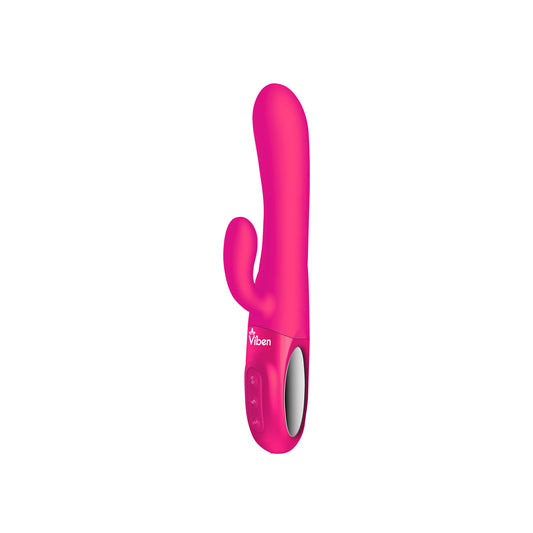 "Hypnotic - Hot Pink - Thrusting Rabbit with Swinging Clitoral Stimulator VB-66107"