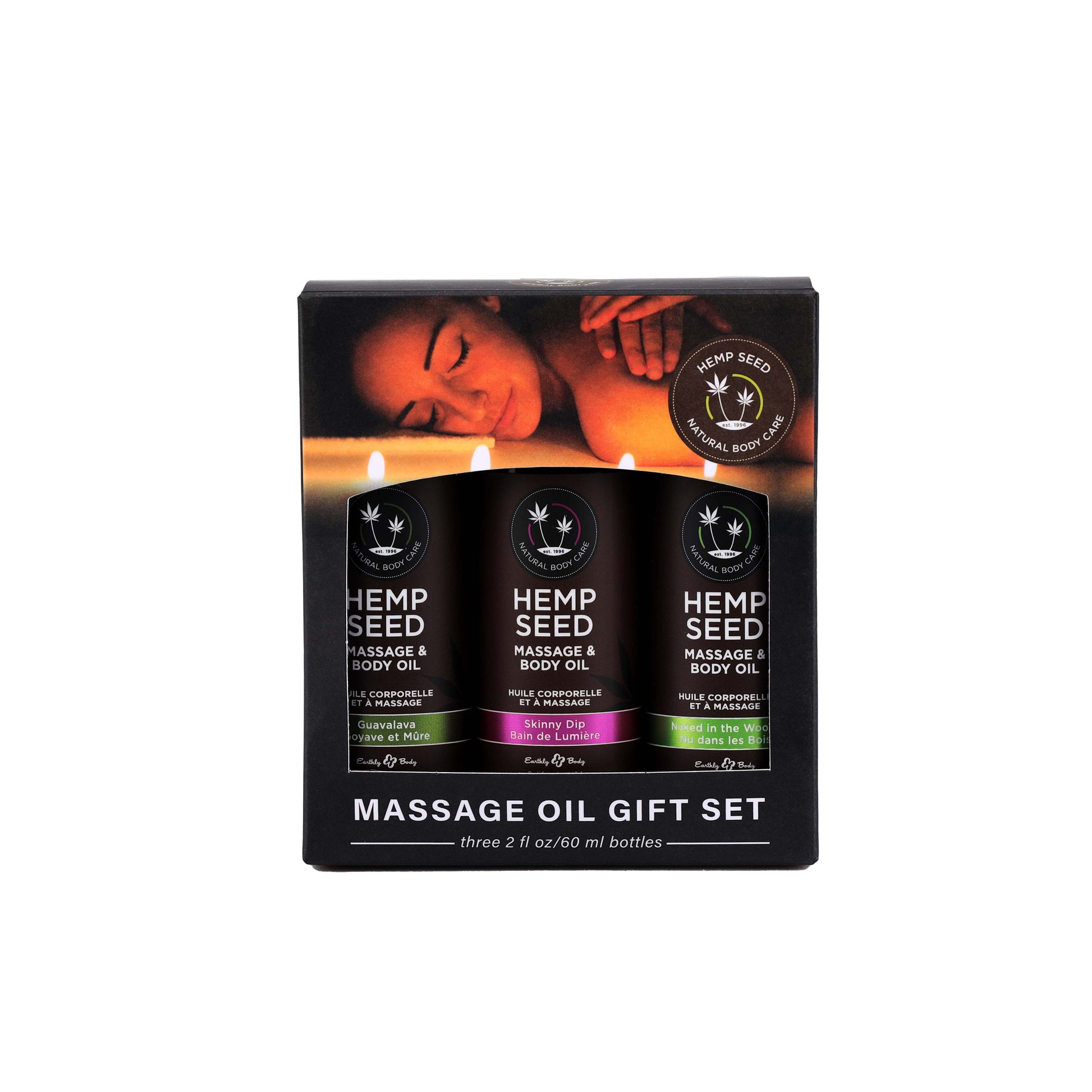 "Hemp Seed Massage and Body Oil Gift Set - - 3 Pack - 2 Fl. Oz. Bottles EB-MASG003"