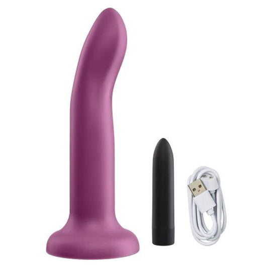 "Ergo Super Flexi II Dong Soft and Flexible Liquid Silicone With Vibrator - Plum WTC964"