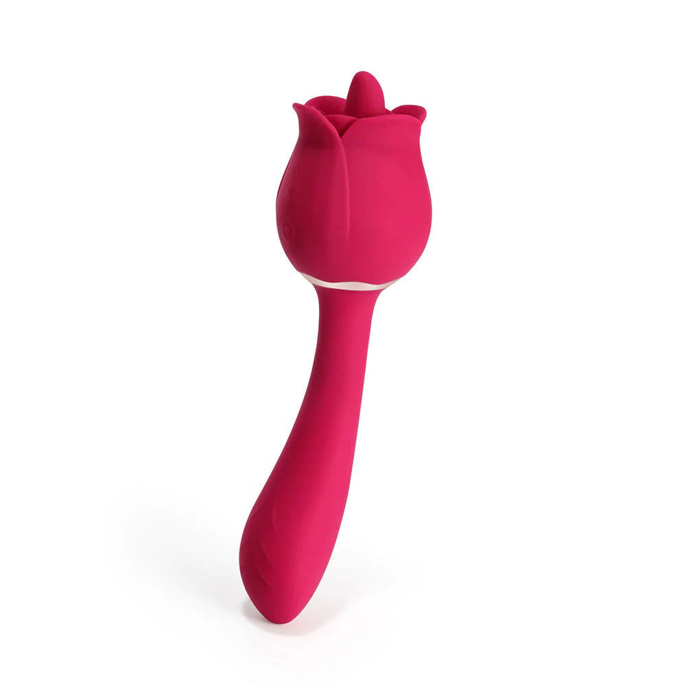 "Rhea - the Rose Clit Licking Tongue Vibrator and G Spot Massager - Pink H-TE-07-528RE"