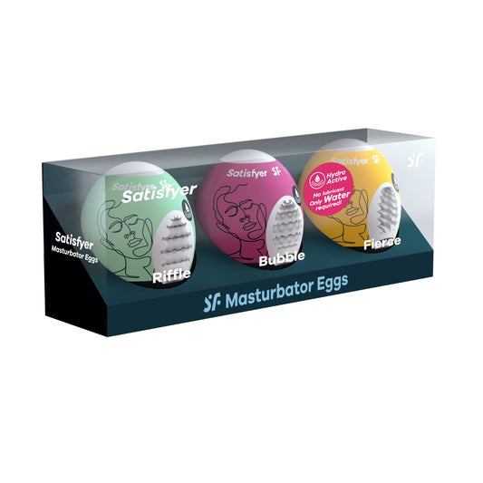 "3 Pc Set Masturbator Egg - Riffle - Bubble - Fierce SAT-4001807"