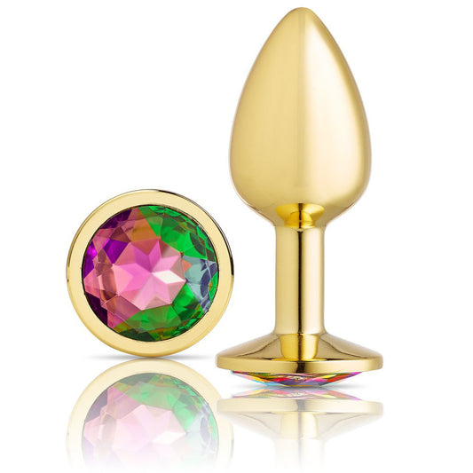 "Cloud 9 Novelties Anal Gems Jeweled Gold Chromed Anal Plug - Small WTC309"