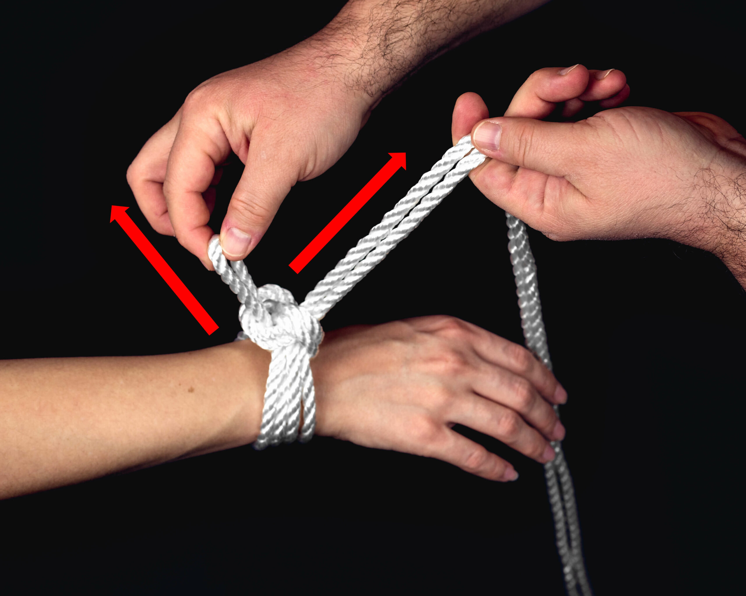 Tie A Large Rope In An Orderly Way To Hold Things Firmly. Stock